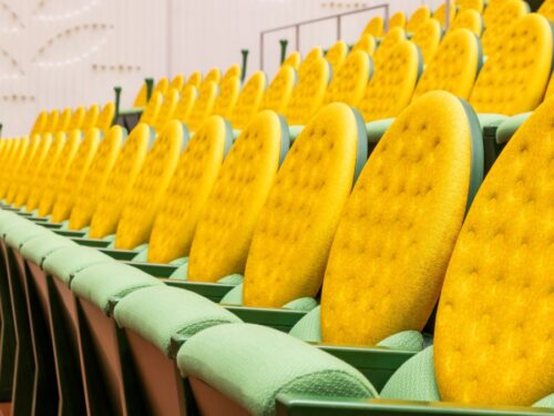 観覧席工事を施工したコトブキシーティング製の座席