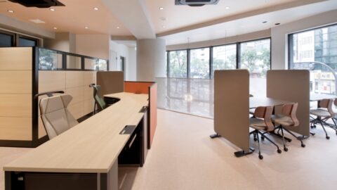 自然光が差し込む明るいスペース