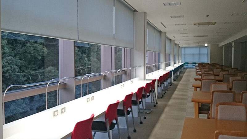 自然光がたっぷりと入る席エリア