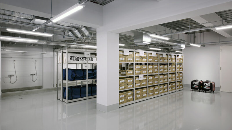 災害時に備えて整備された備蓄倉庫